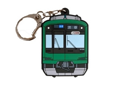 ラバーキーホルダー 東横線ラッピング電車（青ガエル）